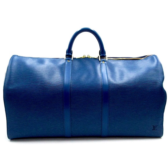 LOUIS VUITTON Blue Epi Leather Keepall 60 Boston Travel Duffel Bag SP0915 - Picture 2 of 15